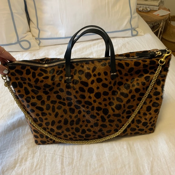 Clare V Handbags - Clare V. Leopard Attache Bag with Tabs